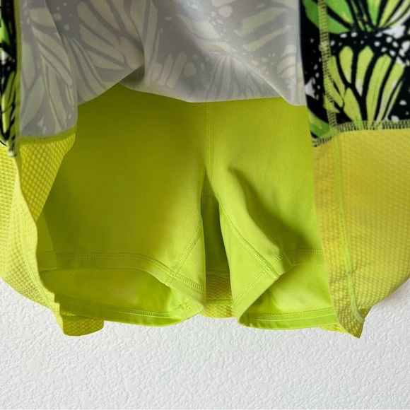 Fila Neon Green butterfly Athletic Golfing Skirt with Shorts - Picture 3 of 9